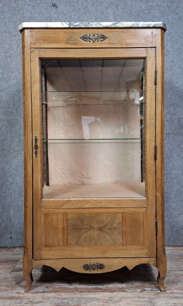 Transition Louis XV Marquetry Display Case.