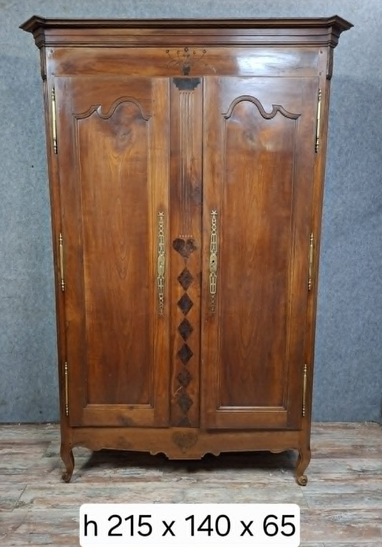 Louis XV Period Cabinet In Solid Walnut.-photo-3