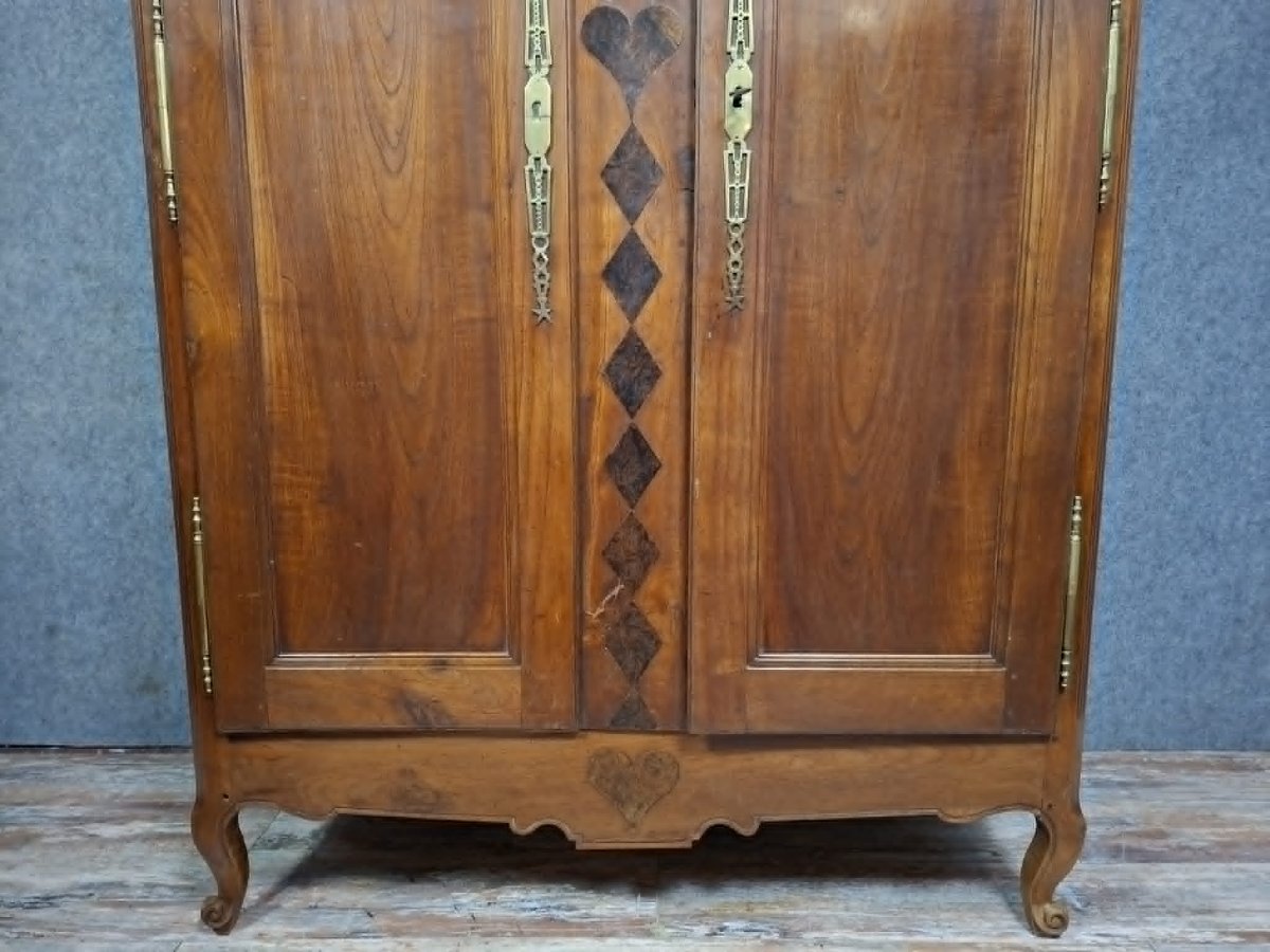 Louis XV Period Cabinet In Solid Walnut.-photo-4