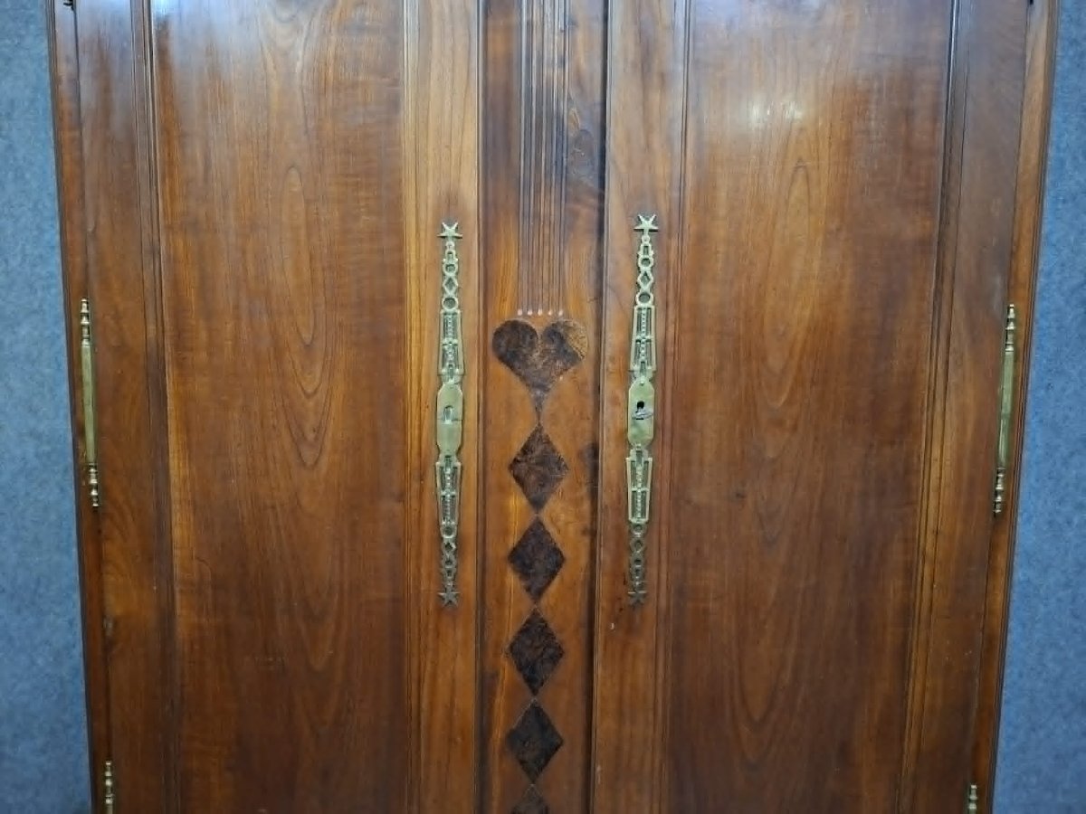 Louis XV Period Cabinet In Solid Walnut.-photo-4