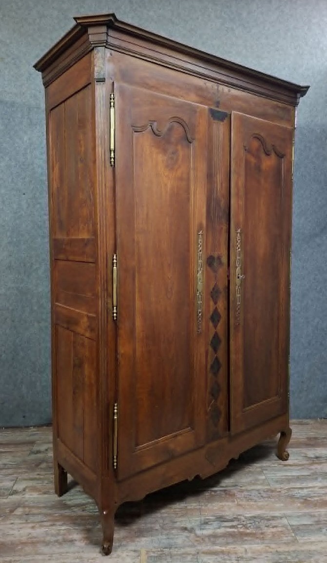 Louis XV Period Cabinet In Solid Walnut.