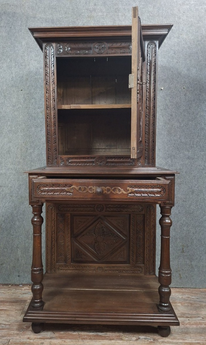 Carved Walnut Renaissance Buffet /cabinet, French Work, Late 19th Century-photo-2