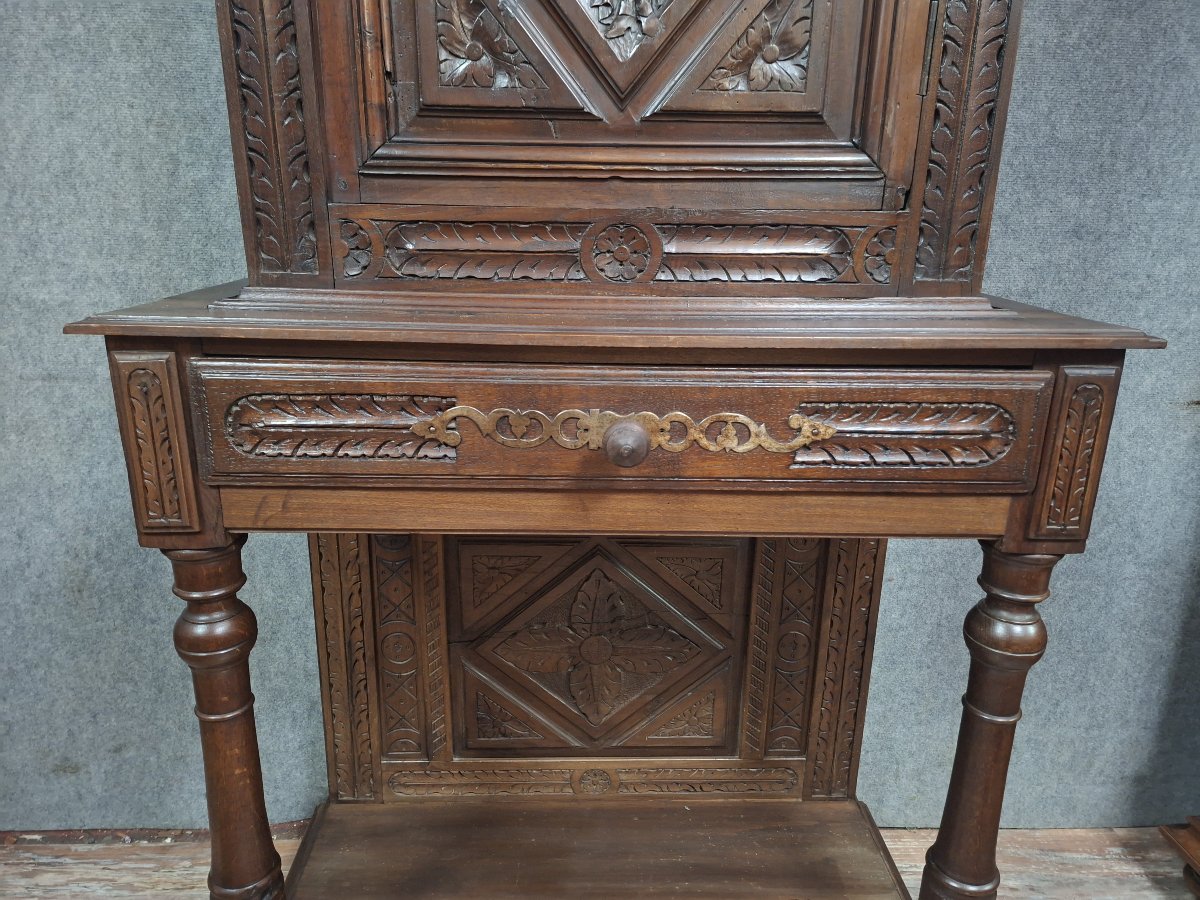 Carved Walnut Renaissance Buffet /cabinet, French Work, Late 19th Century-photo-1