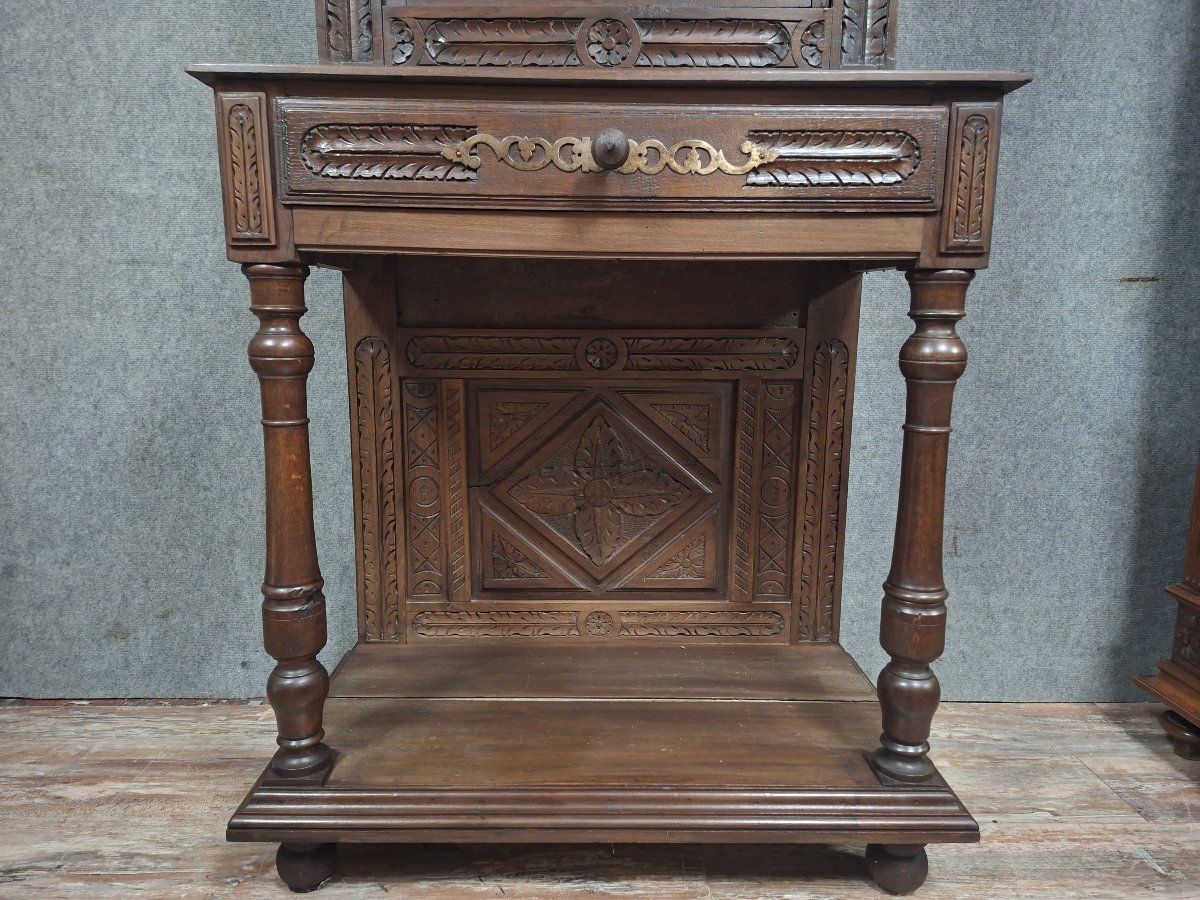 Carved Walnut Renaissance Buffet /cabinet, French Work, Late 19th Century-photo-3