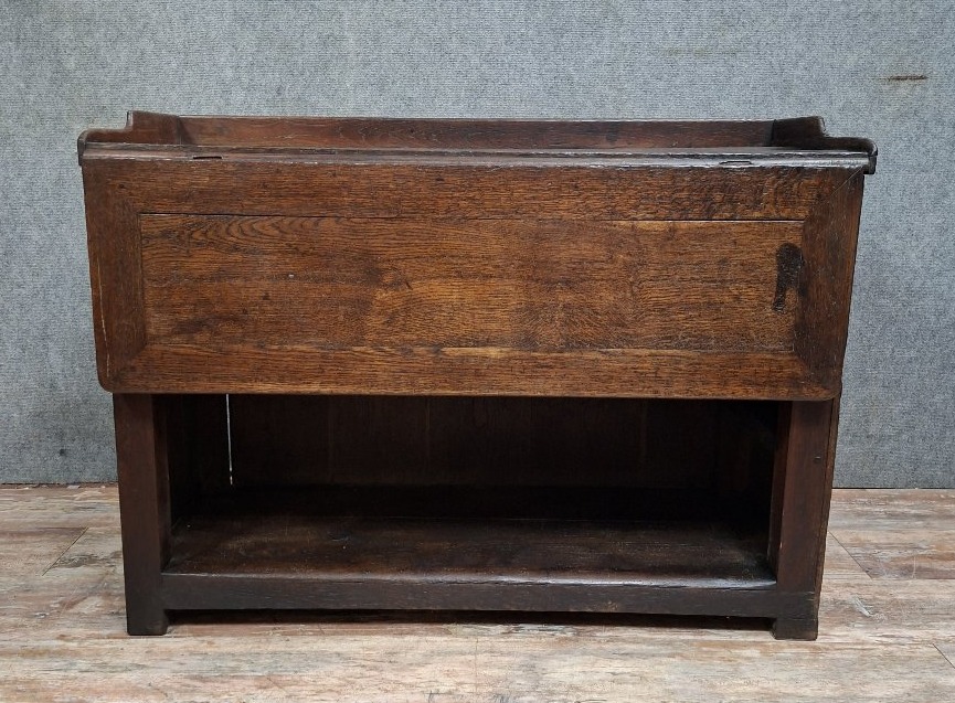 Antique Butcher Block In Solid Oak, 19th Century French Craftsmanshipᵉ-photo-2