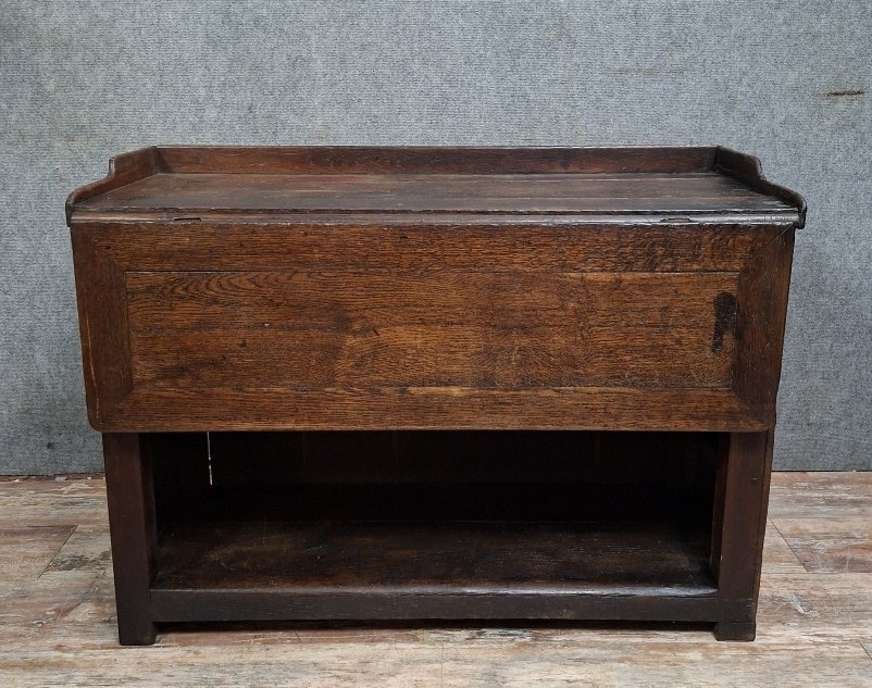 Antique Butcher Block In Solid Oak, 19th Century French Craftsmanshipᵉ-photo-3