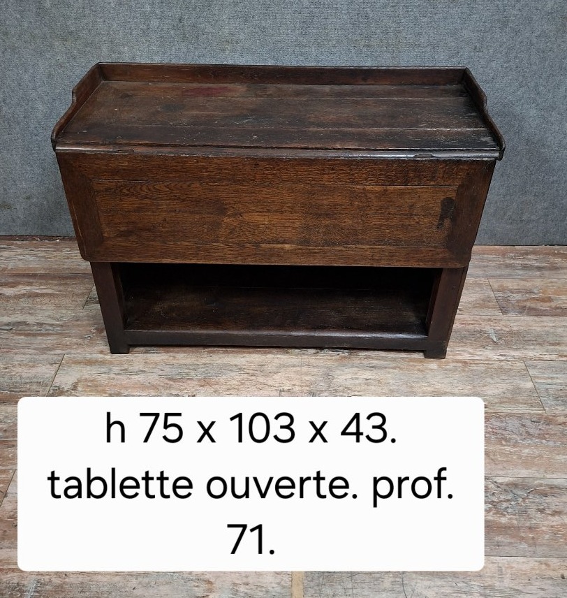 Antique Butcher Block In Solid Oak, 19th Century French Craftsmanshipᵉ-photo-4