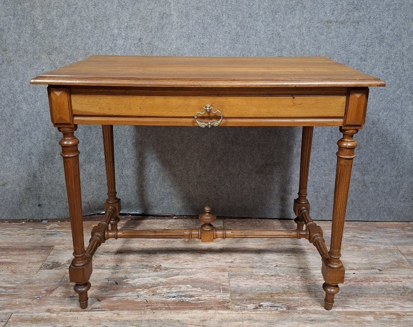 Solid Walnut Middle Table, French Work From The Late XIXᵉ Century.-photo-2