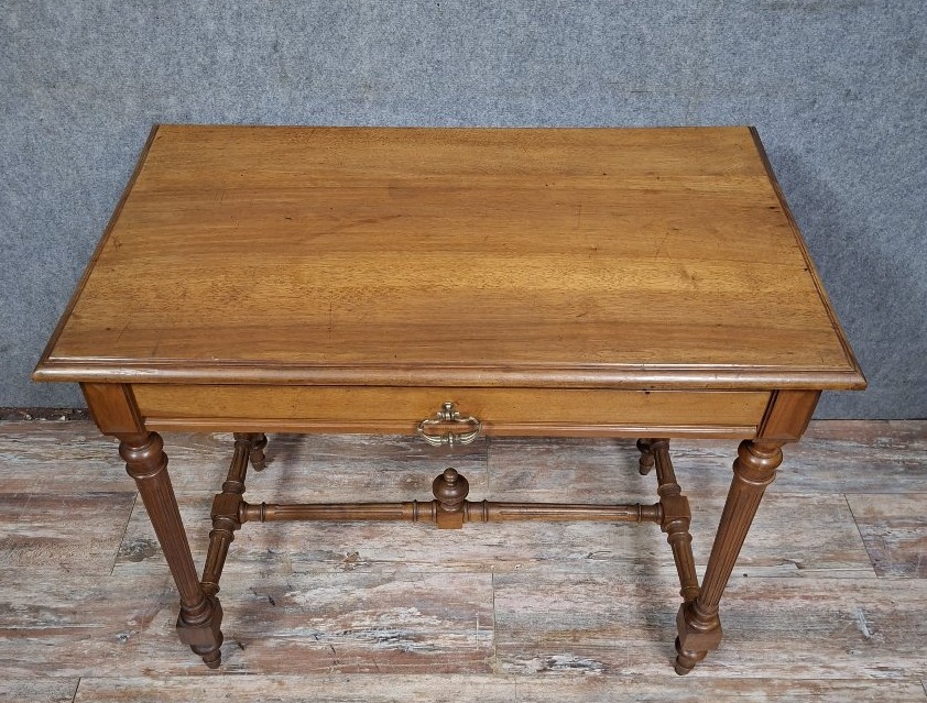 Solid Walnut Middle Table, French Work From The Late XIXᵉ Century.-photo-3
