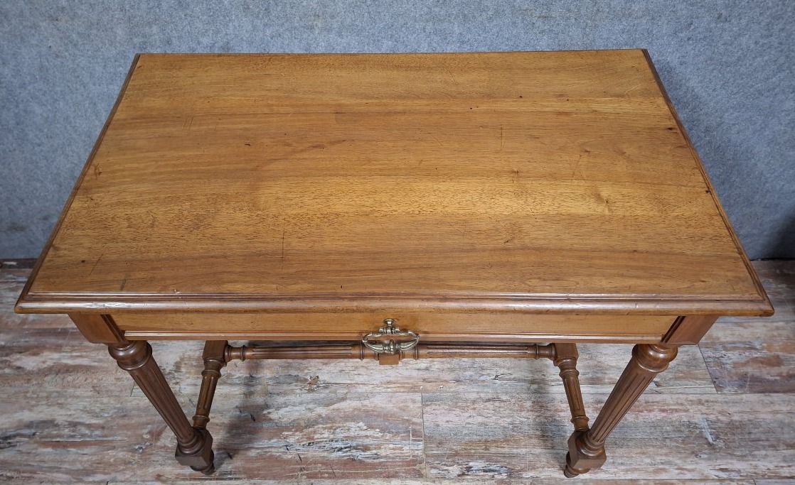 Solid Walnut Middle Table, French Work From The Late XIXᵉ Century.-photo-4