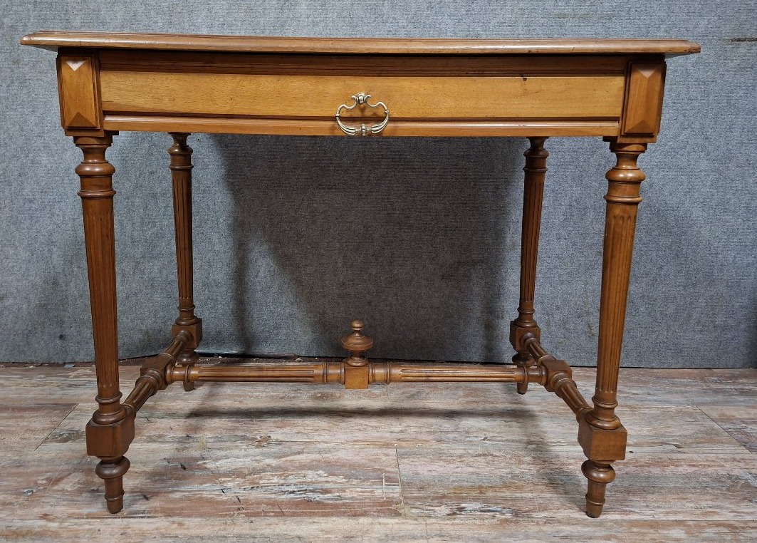 Solid Walnut Middle Table, French Work From The Late XIXᵉ Century.-photo-1