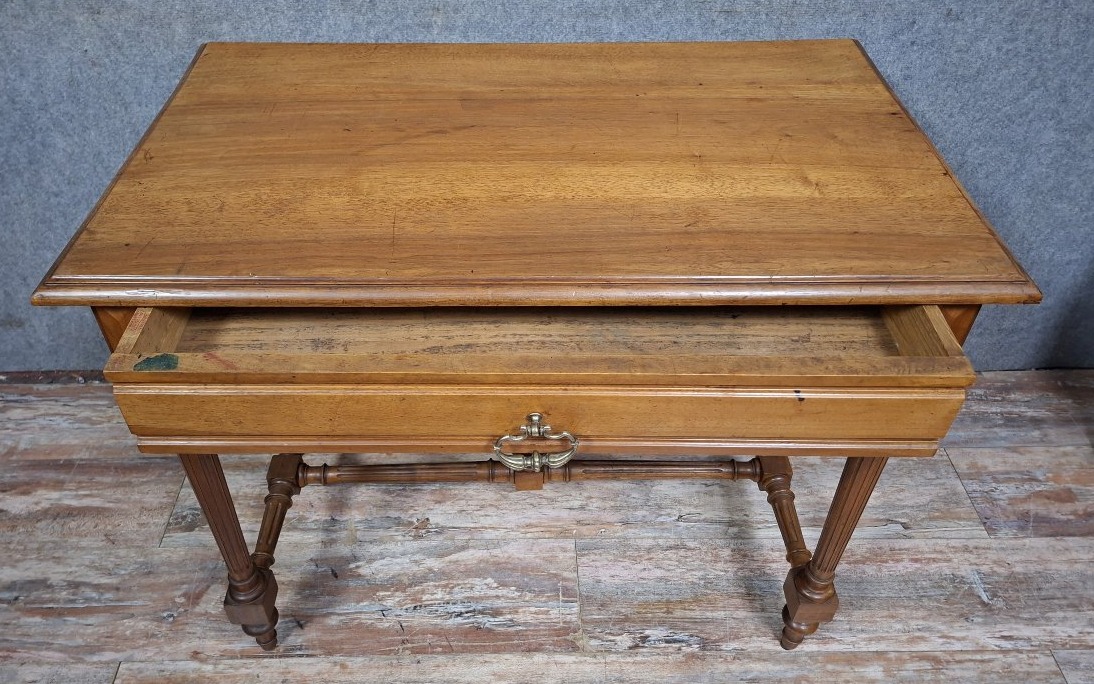 Solid Walnut Middle Table, French Work From The Late XIXᵉ Century.-photo-2