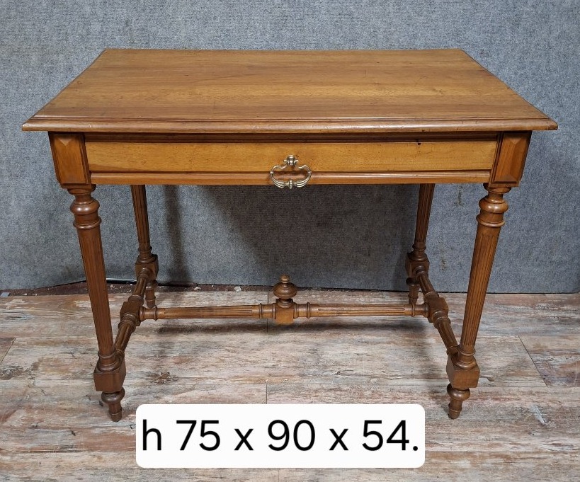 Solid Walnut Middle Table, French Work From The Late XIXᵉ Century.-photo-3