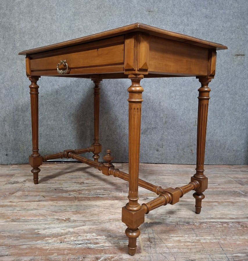 Solid Walnut Middle Table, French Work From The Late XIXᵉ Century.-photo-5