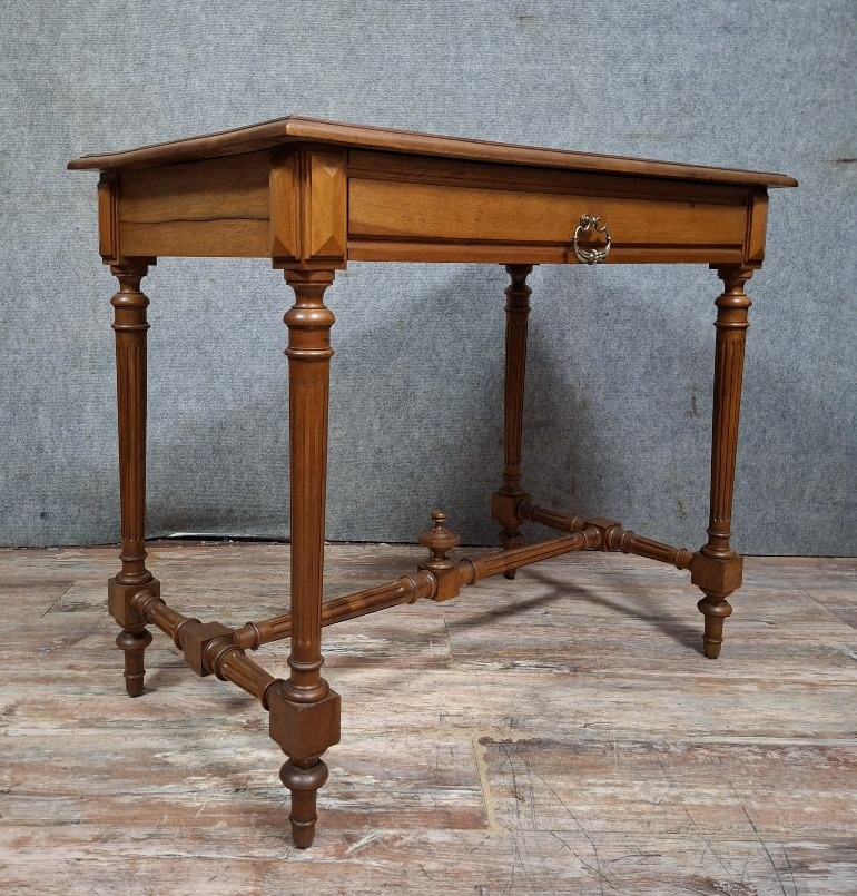 Solid Walnut Middle Table, French Work From The Late XIXᵉ Century.