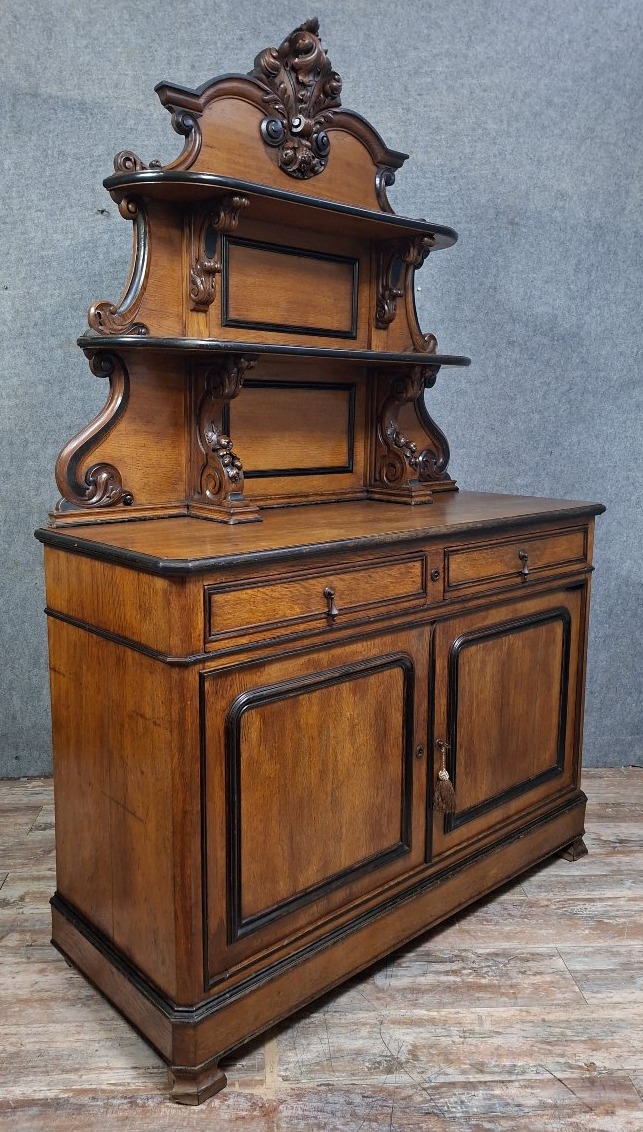 Saint-hubert Sideboard In Oak And Blackened Wood, French Work From The End Of The XIXᵉ.-photo-6