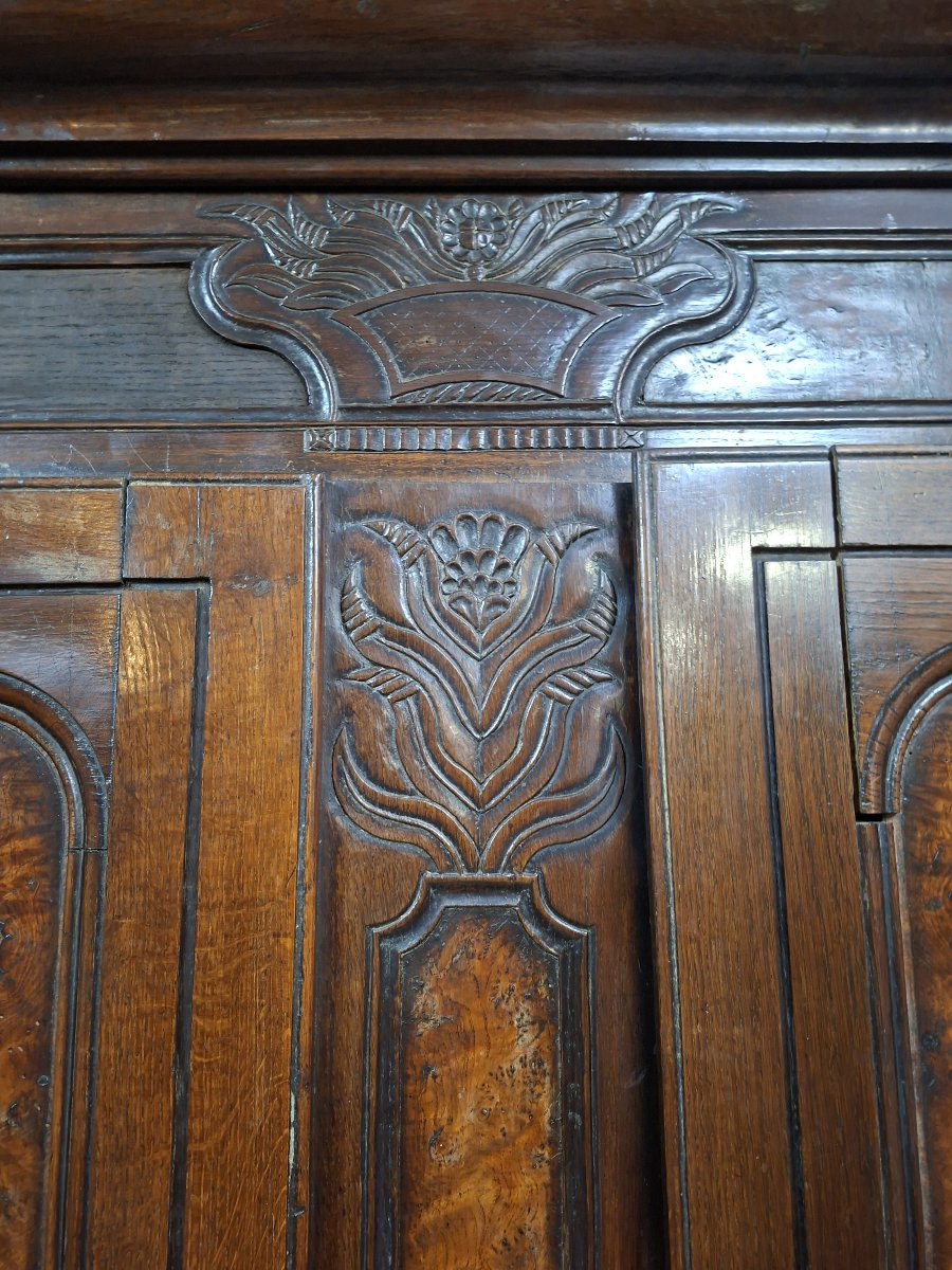 Bressane Cabinet In Walnut And Walnut Burl Veneer, 18th/19th Century-photo-2
