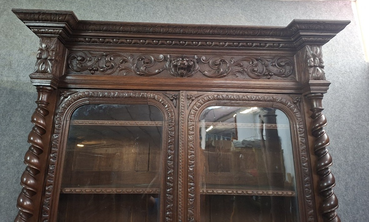 Carved Oak Hunting Lodge Sideboard In The Henri II Style, Late 19th Century-photo-4