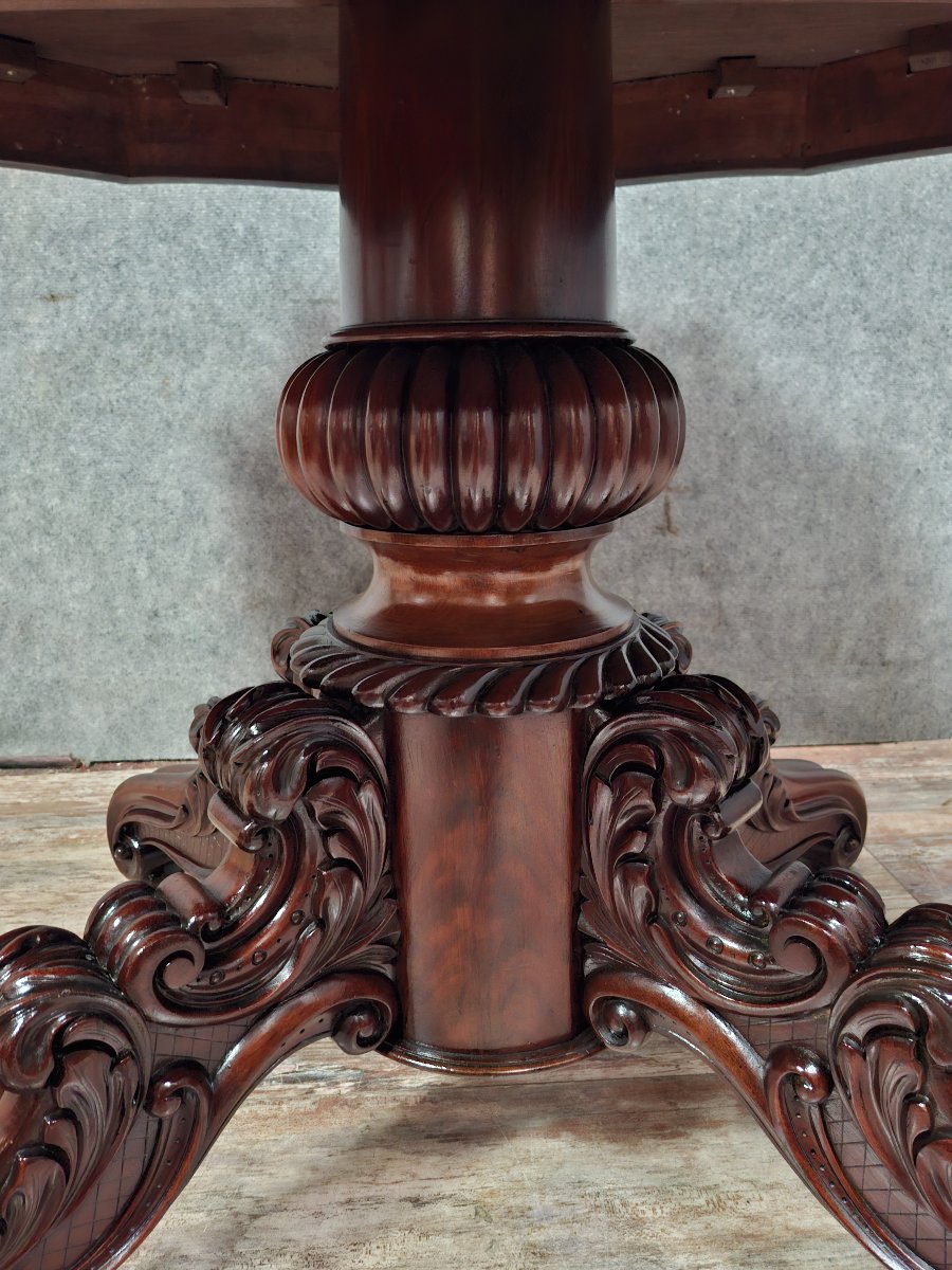 Victorian Mahogany Dining Table - 19th Century-photo-4