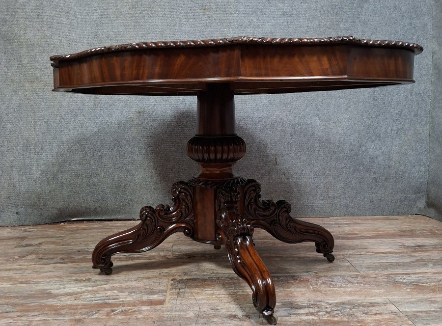 Victorian Mahogany Dining Table - 19th Century-photo-4