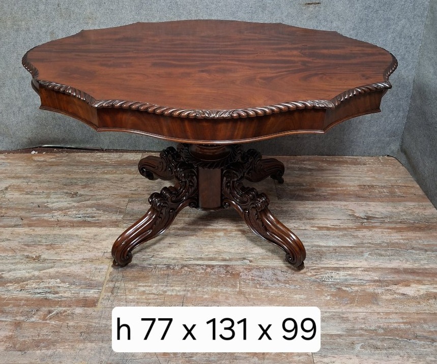 Victorian Mahogany Dining Table - 19th Century-photo-5