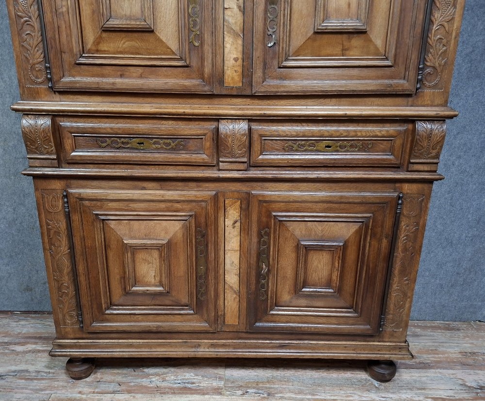 Buffet / Cabinet In Solid Oak, Late 17th / 18th Century-photo-3