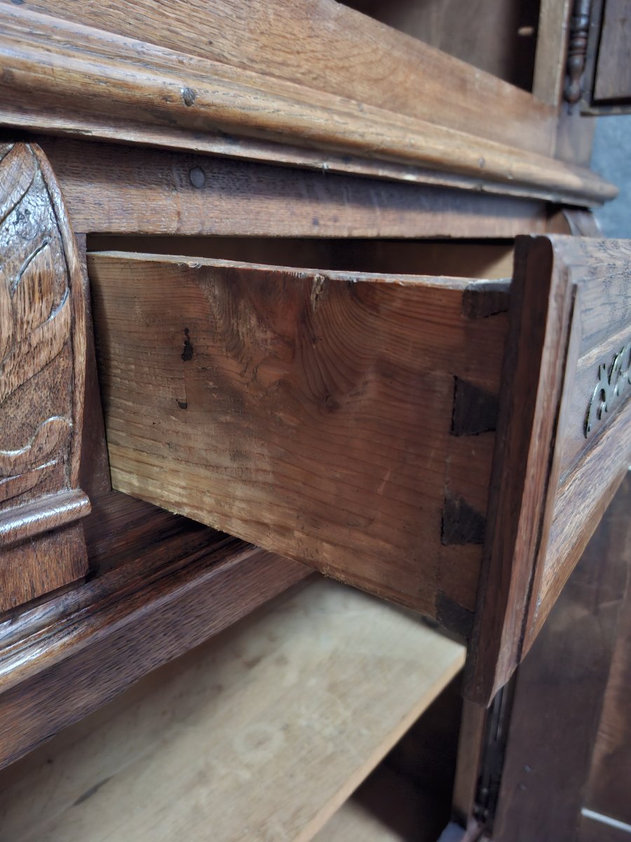 Buffet / Cabinet In Solid Oak, Late 17th / 18th Century-photo-2