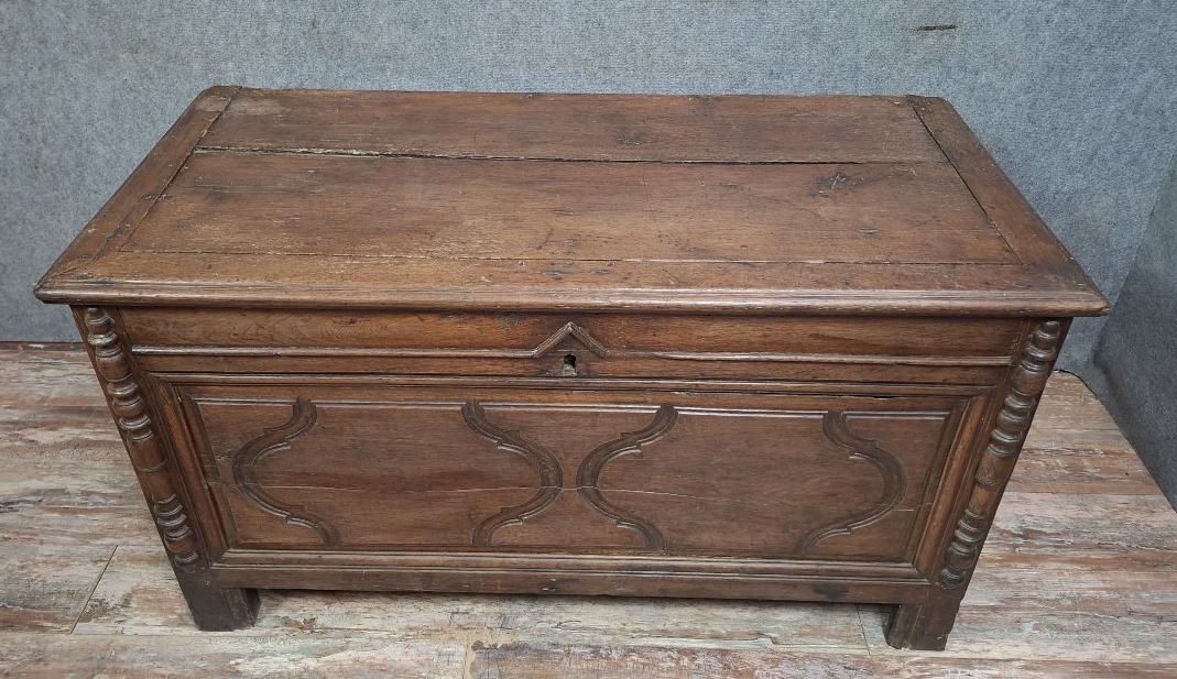 Solid Oak Chest, 18th Century French Rustic Work.-photo-2