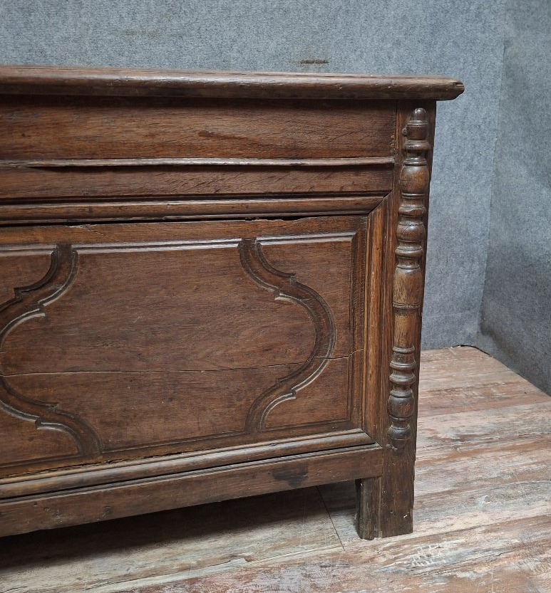 Solid Oak Chest, 18th Century French Rustic Work.-photo-4