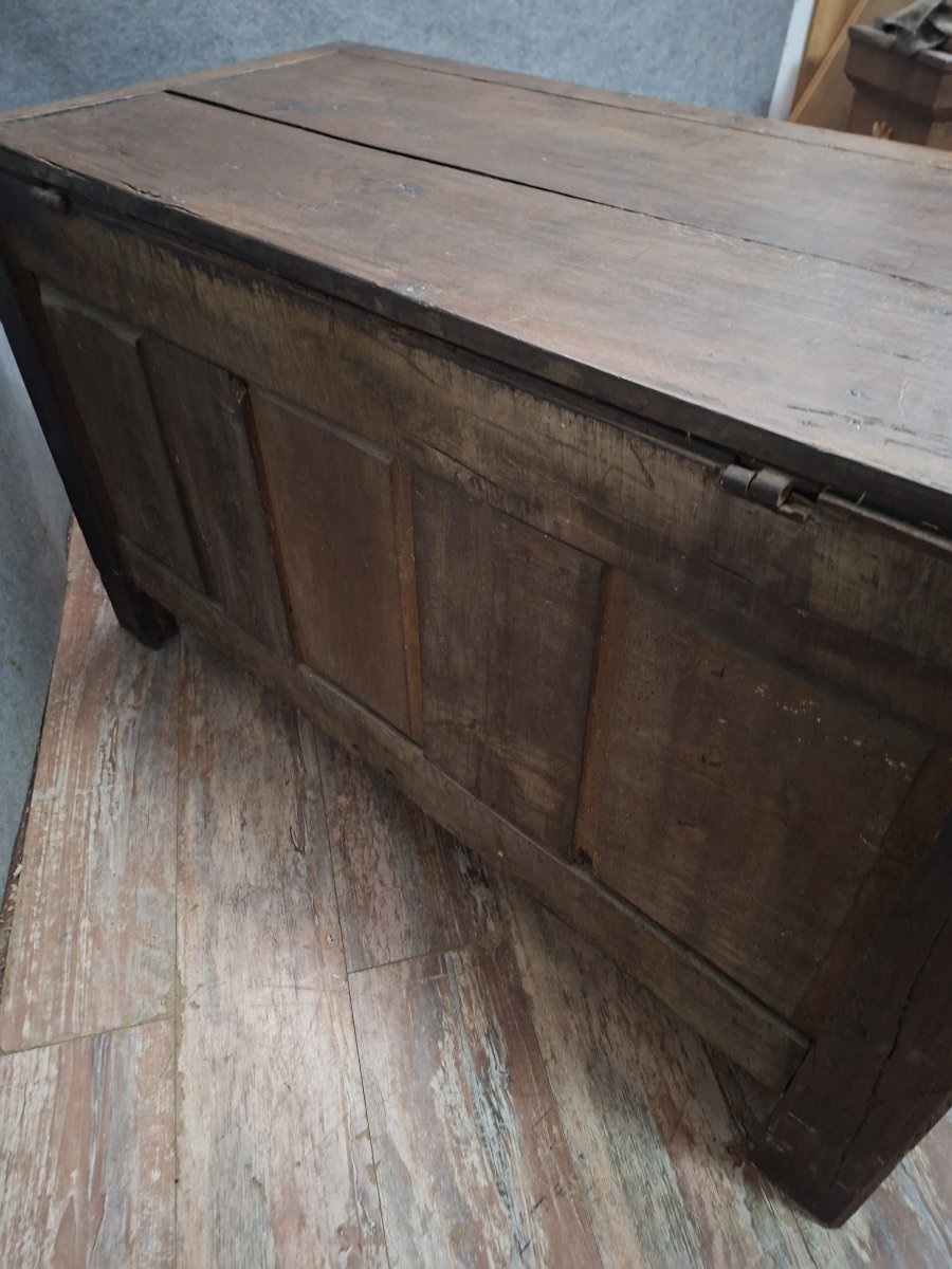 Solid Oak Chest, 18th Century French Rustic Work.-photo-4