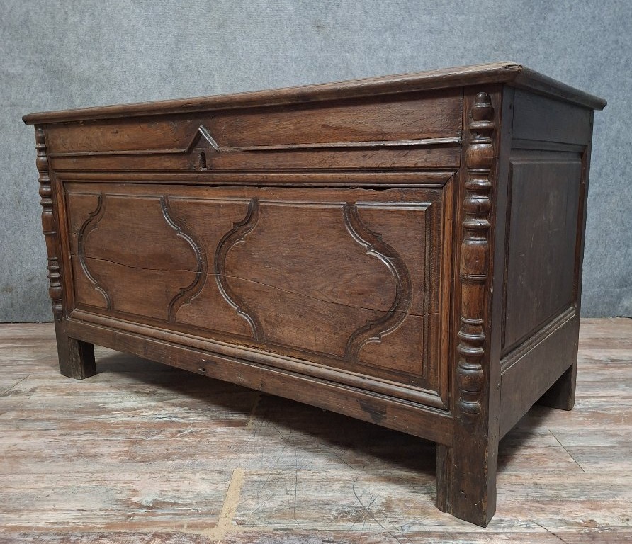 Solid Oak Chest, 18th Century French Rustic Work.-photo-5