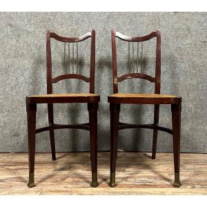 After Otto Wagner For Thonet Wien: Pair Of Bentwood Chairs Art Nouveau Model