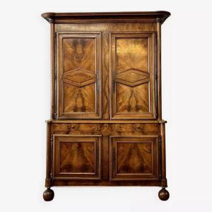 Buffet Two Burgundian Corps Louis Philippe Period In Solid Walnut