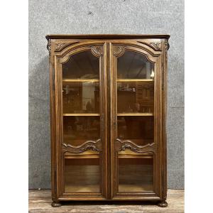 Curved Regency Style Bookcase In Blond Oak