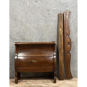 Louis Philippe Period Boat Bed In Solid Walnut