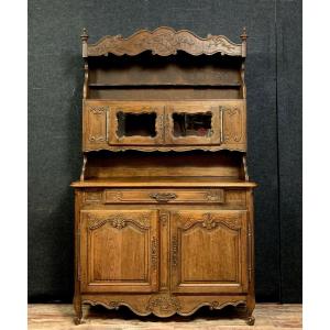 Louis XV Provençal Library Buffet With Double Body In Oak