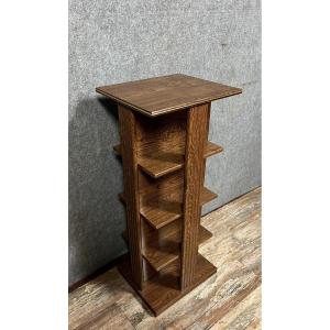 Vintage Five-tier Wooden Revolving Bookcase