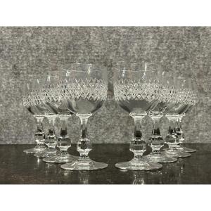 Baccarat: Series Of 8 Port Glasses In Crystal Lucullus Service Circa 1970 (a)  