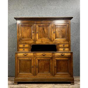 Buffet A Deux Corps Louis Philippe Period In Solid Oak 