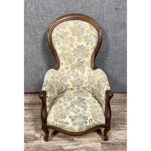 Bergère De Style Louis XV En Noyer