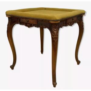  Table A Jeux Style Louis XV En Noyer Sculpté