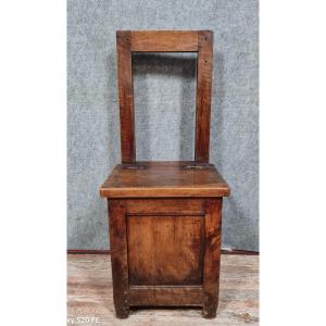 Armchair Chair Functioning As A Salt Chest Louis XIV Period In Walnut 