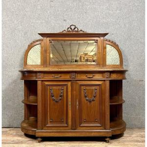 Louis XVI Style Sideboard In Half Moon Shape In Walnut