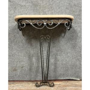 Art Deco Period Console In Hammered Iron 