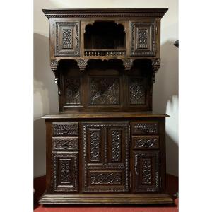 Gothic Renaissance Style Sideboard In Oak 