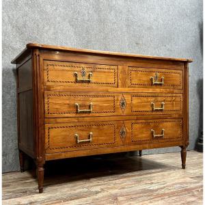 Louis XVI Period Commode In Marquetry 