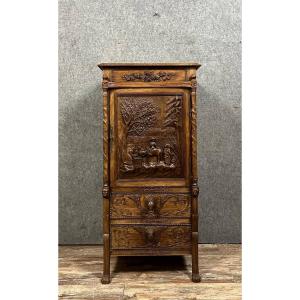 Work Of Companions Or Work Of Popular Art: Gothic Renaissance Style Cabinet 