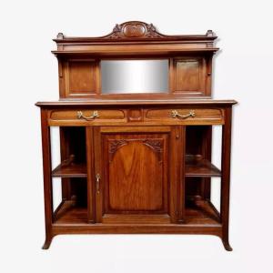 Nancy School Art Nouveau Period Pretty Sideboard In Mahogany