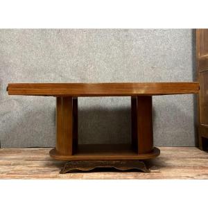 After Gaston Poisson: Art Deco Period Extending Table In Rosewood (281cm) 