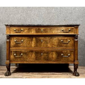 Empire Period Chest Of Drawers Back From Egypt In Walnut